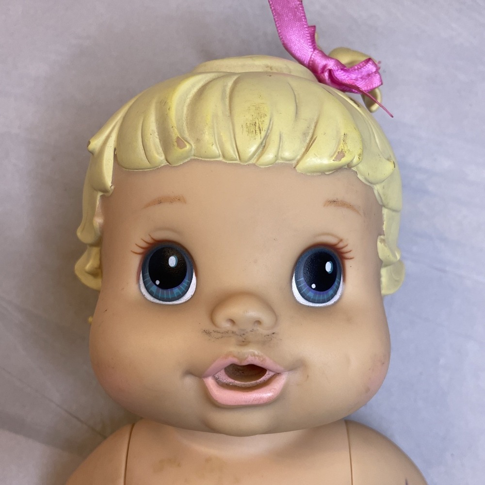 Vintage Baby Alive‎ Doll Blonde Molded Hair Blue Eyes Drinks Wets Toy